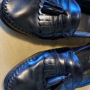 Black Leather Tassel Loafers